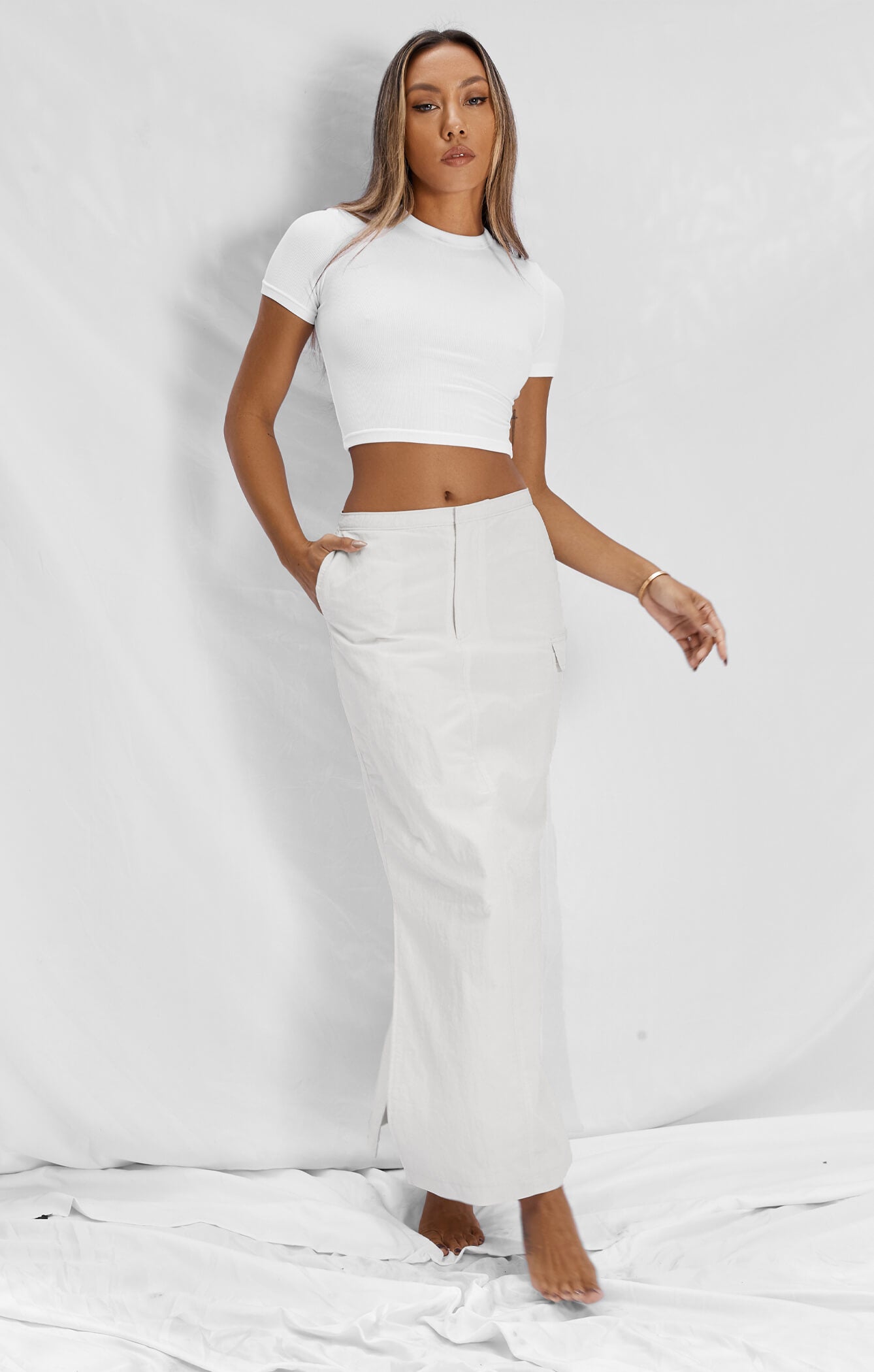 All Things Golden - The Cargo Maxi Skirt - Ivory - L All Things Golden - The Cargo Maxi Skirt - Ivory - L