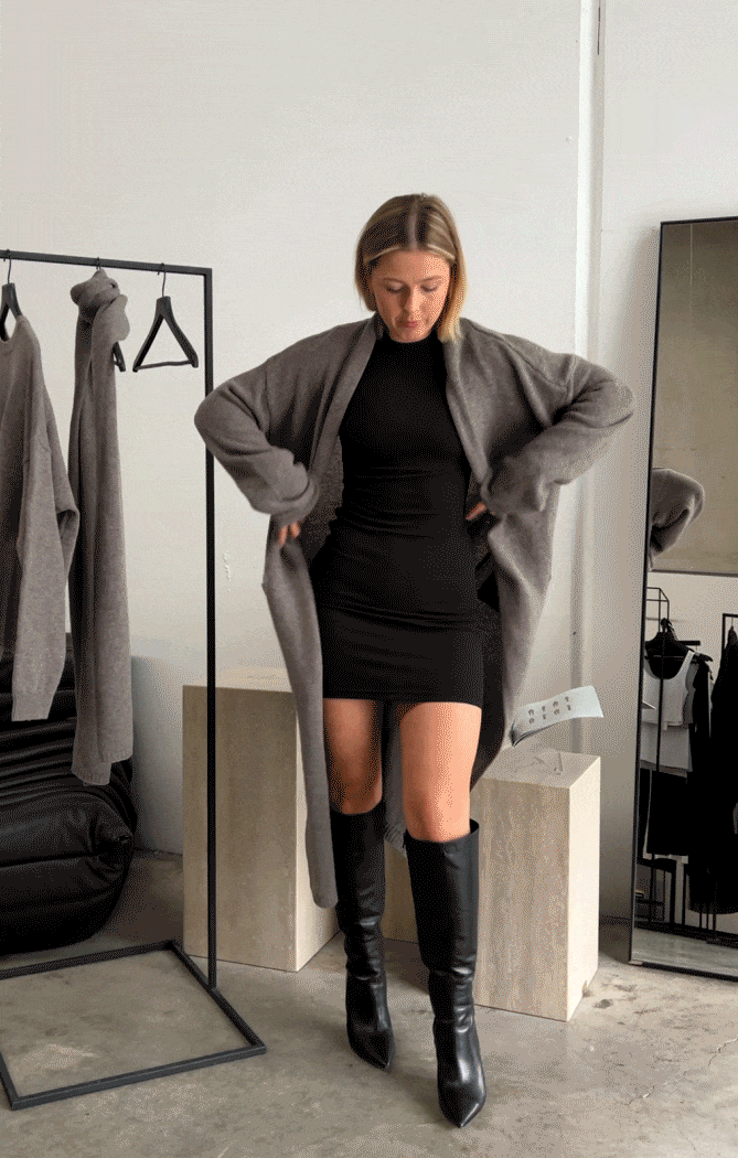 THE CARDIGAN COAT - NEUTRAL MARLE