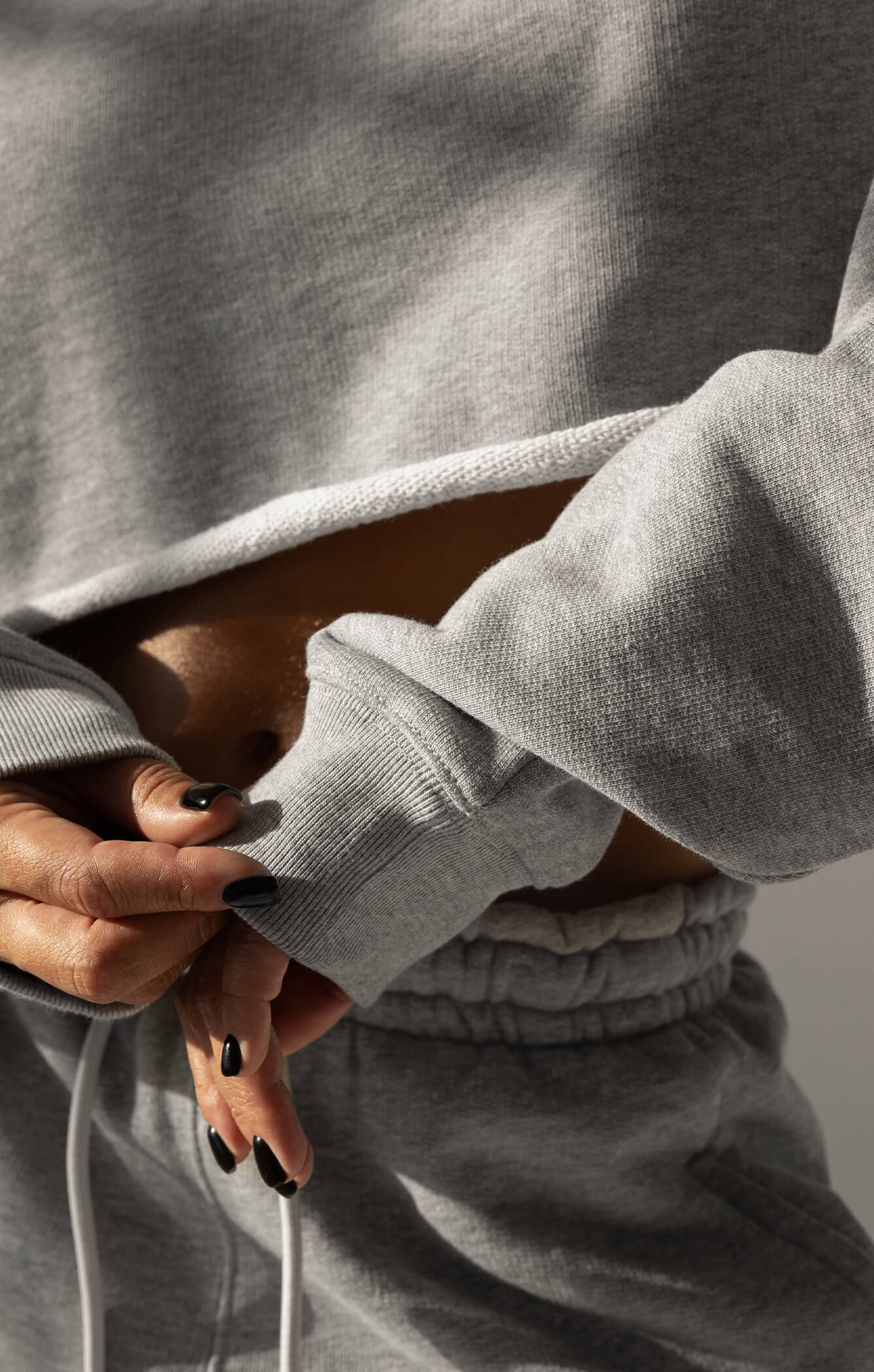 THE SWEAT™ CROPPED CREW - HEATHER GREY