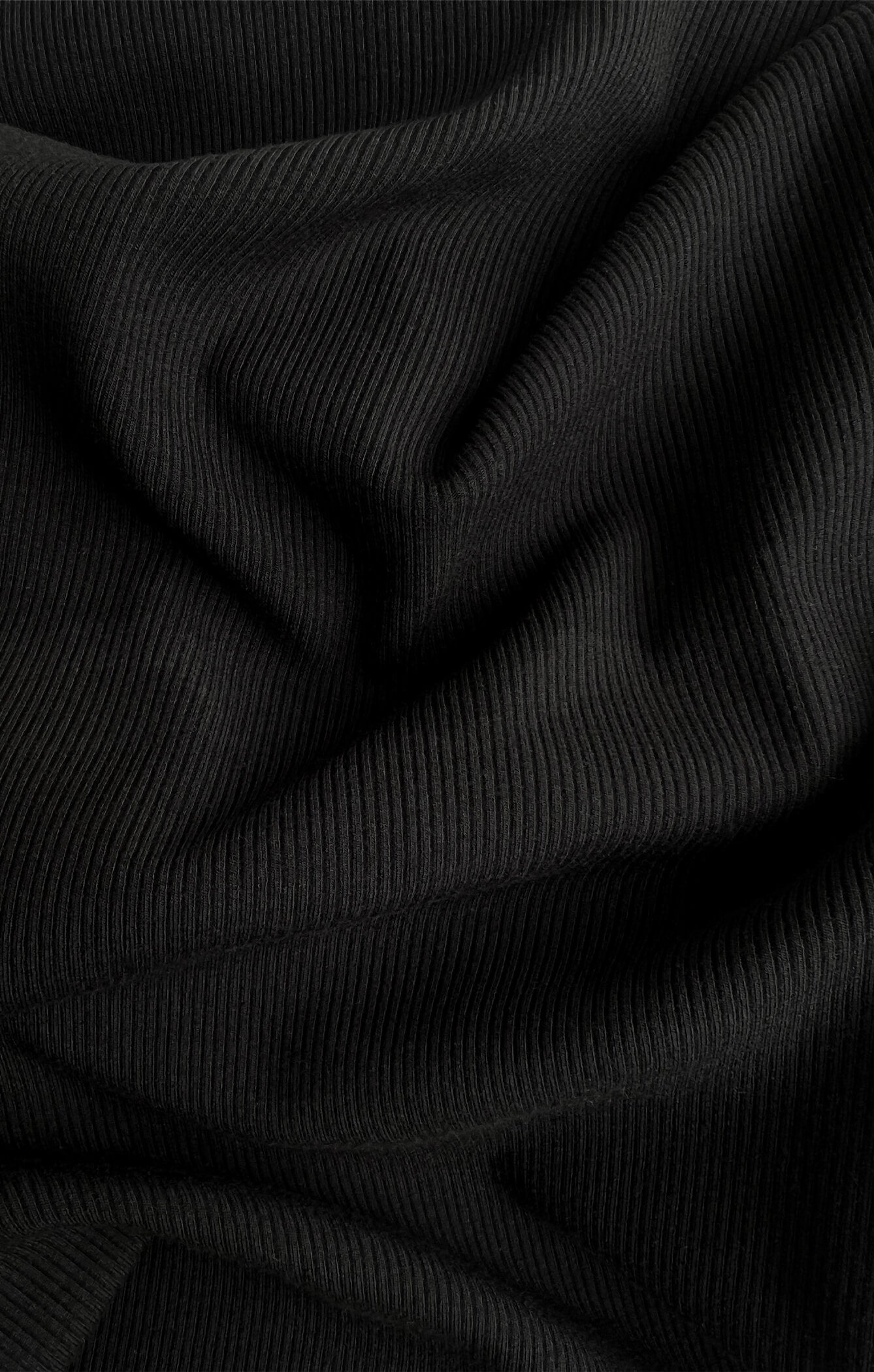 THE LUXE RIB L/S HENLEY MAXI - BLACK