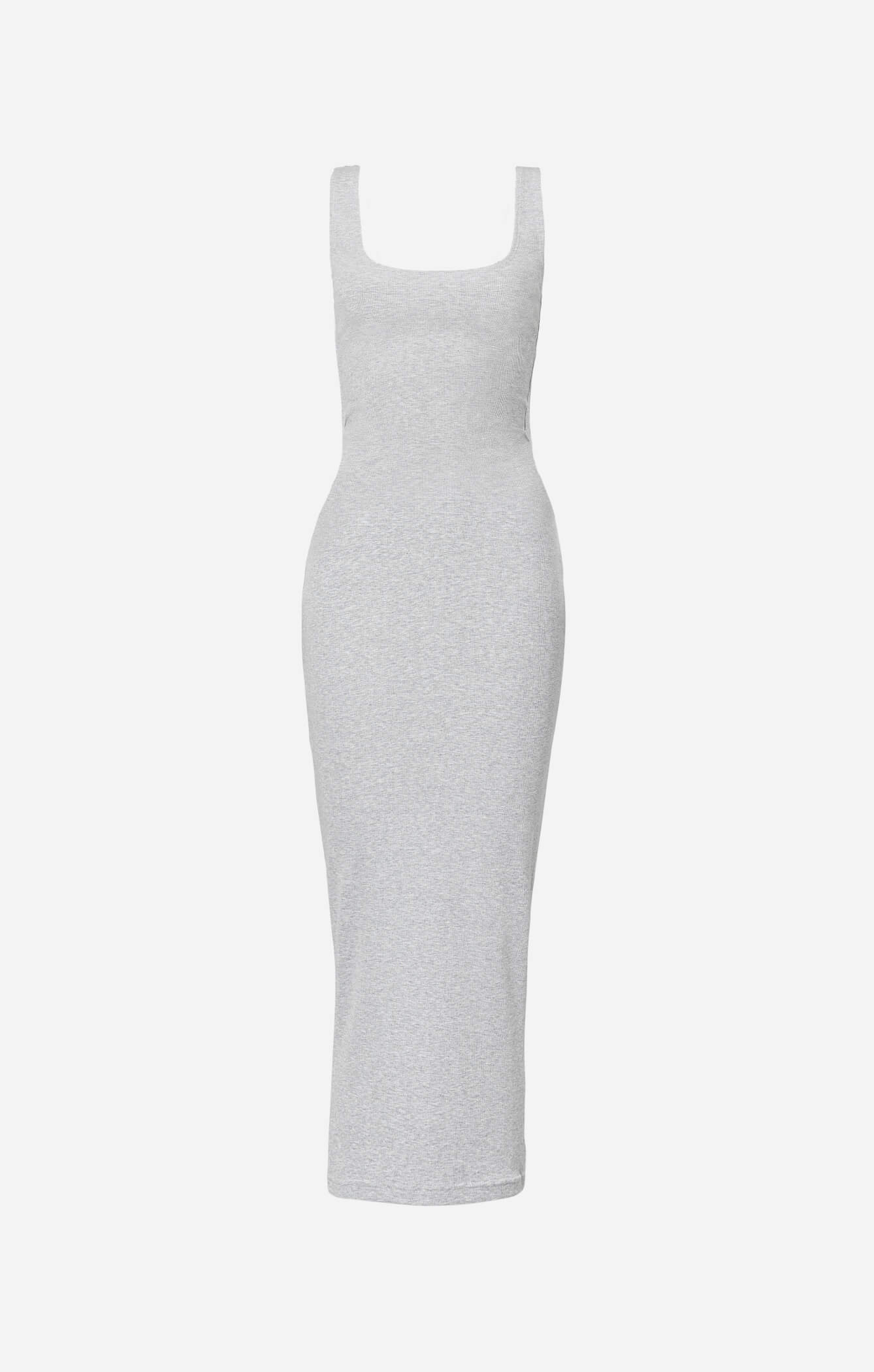 THE LUXE RIB MAXI DRESS - MID GREY