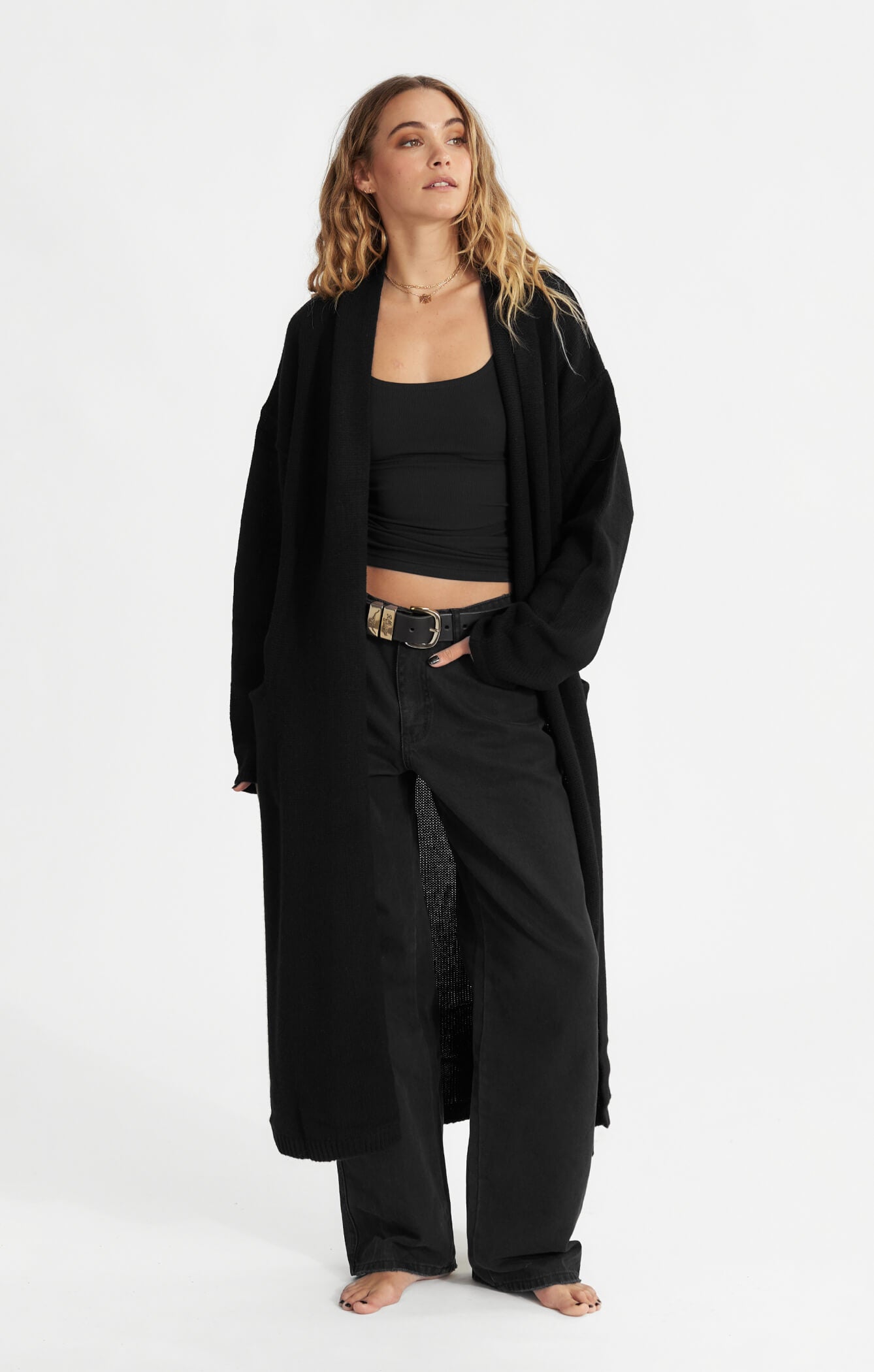 All Things Golden - The Cardigan Coat - Black - L/xl All Things Golden - The Cardigan Coat - Black - L/xl