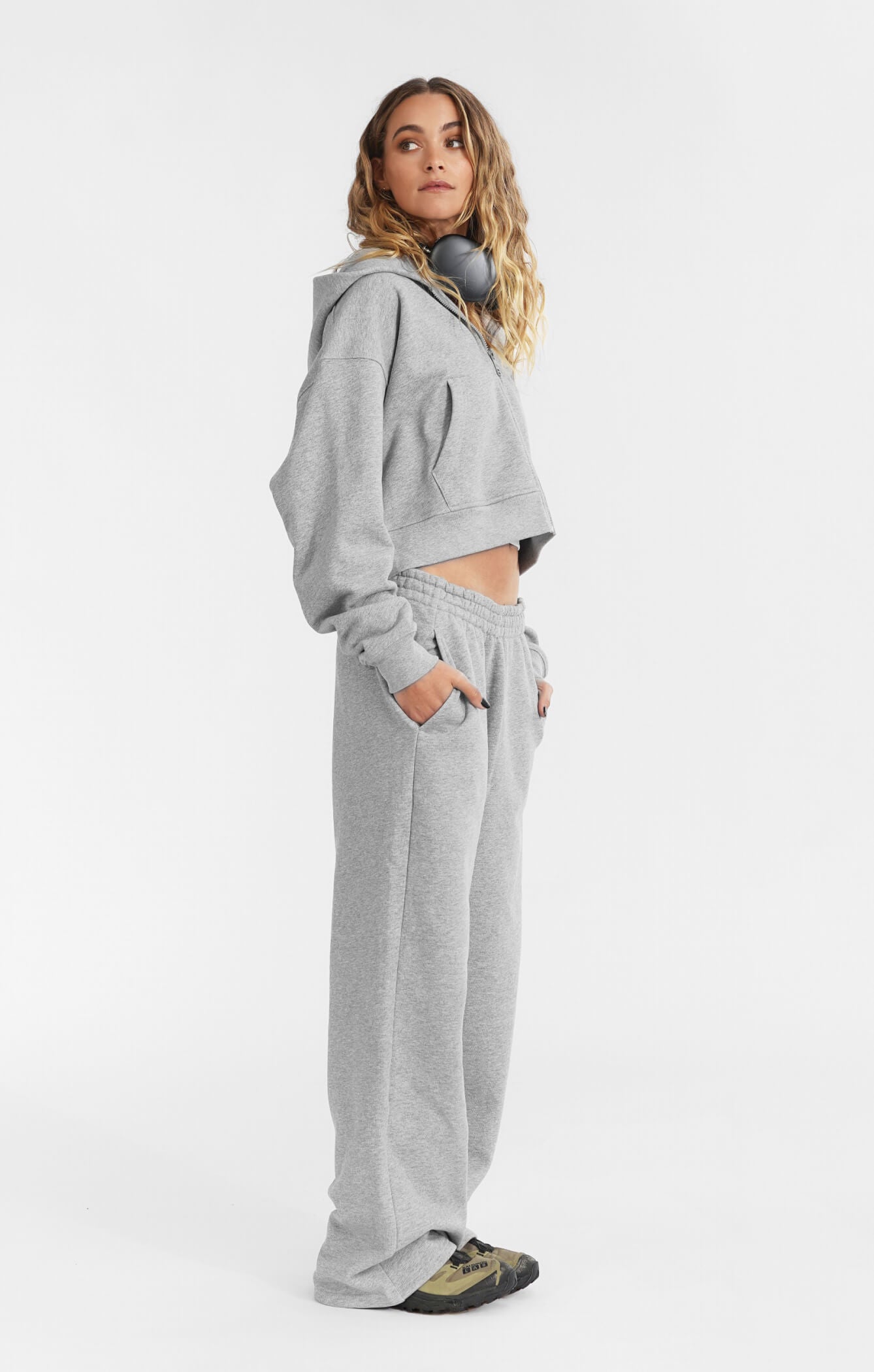 THE SWEAT™ ZIP UP HOODIE - HEATHER GREY