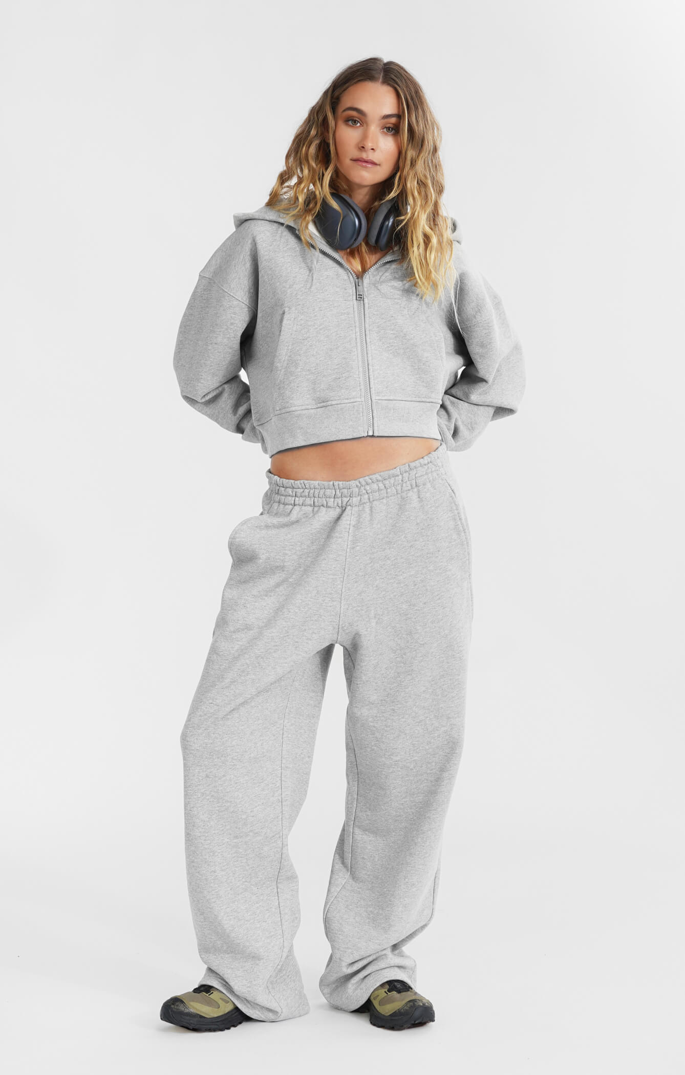 THE SWEAT™ ZIP UP HOODIE - HEATHER GREY