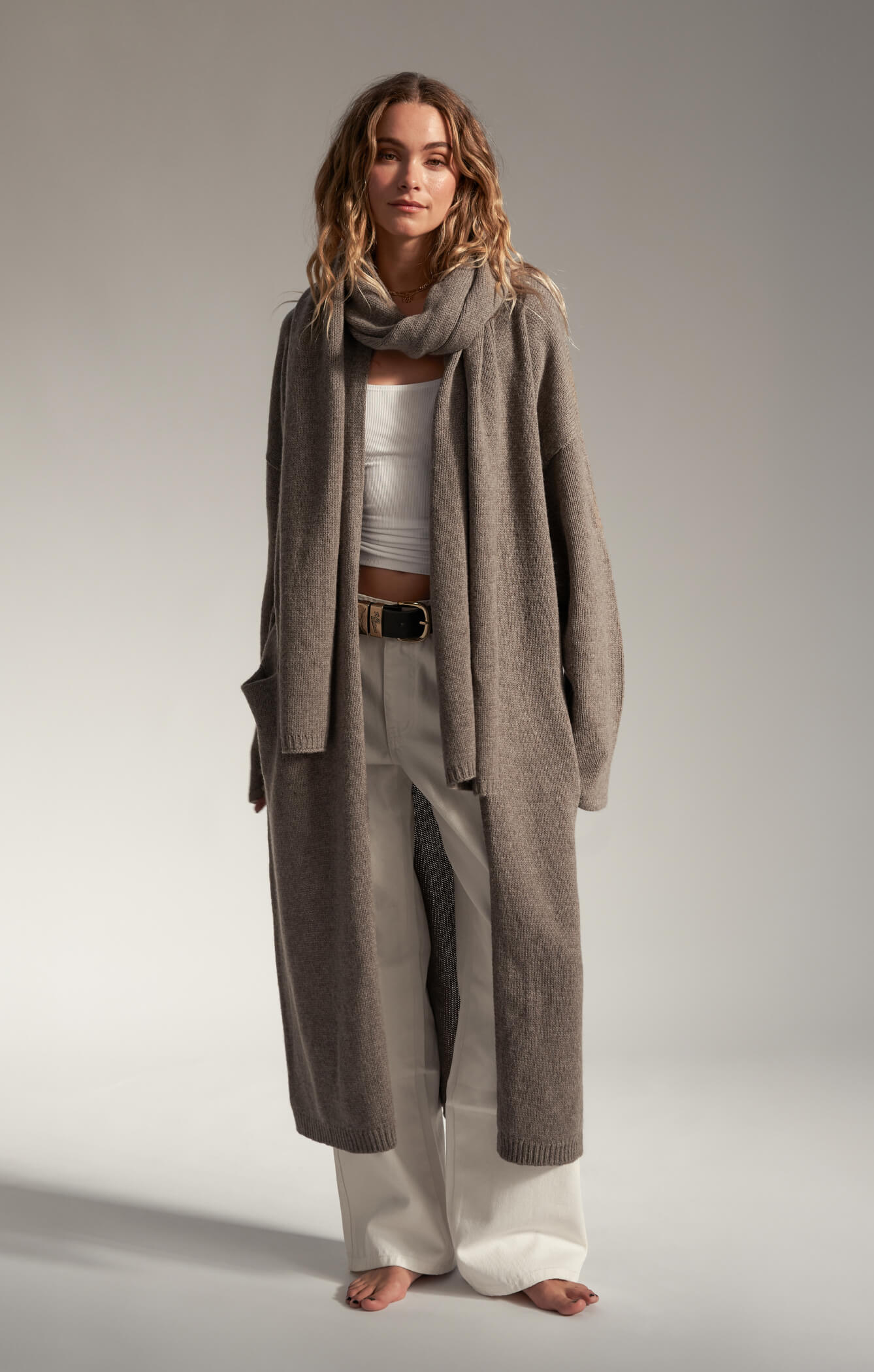 THE WRAP AROUND SCARF - NEUTRAL MARLE