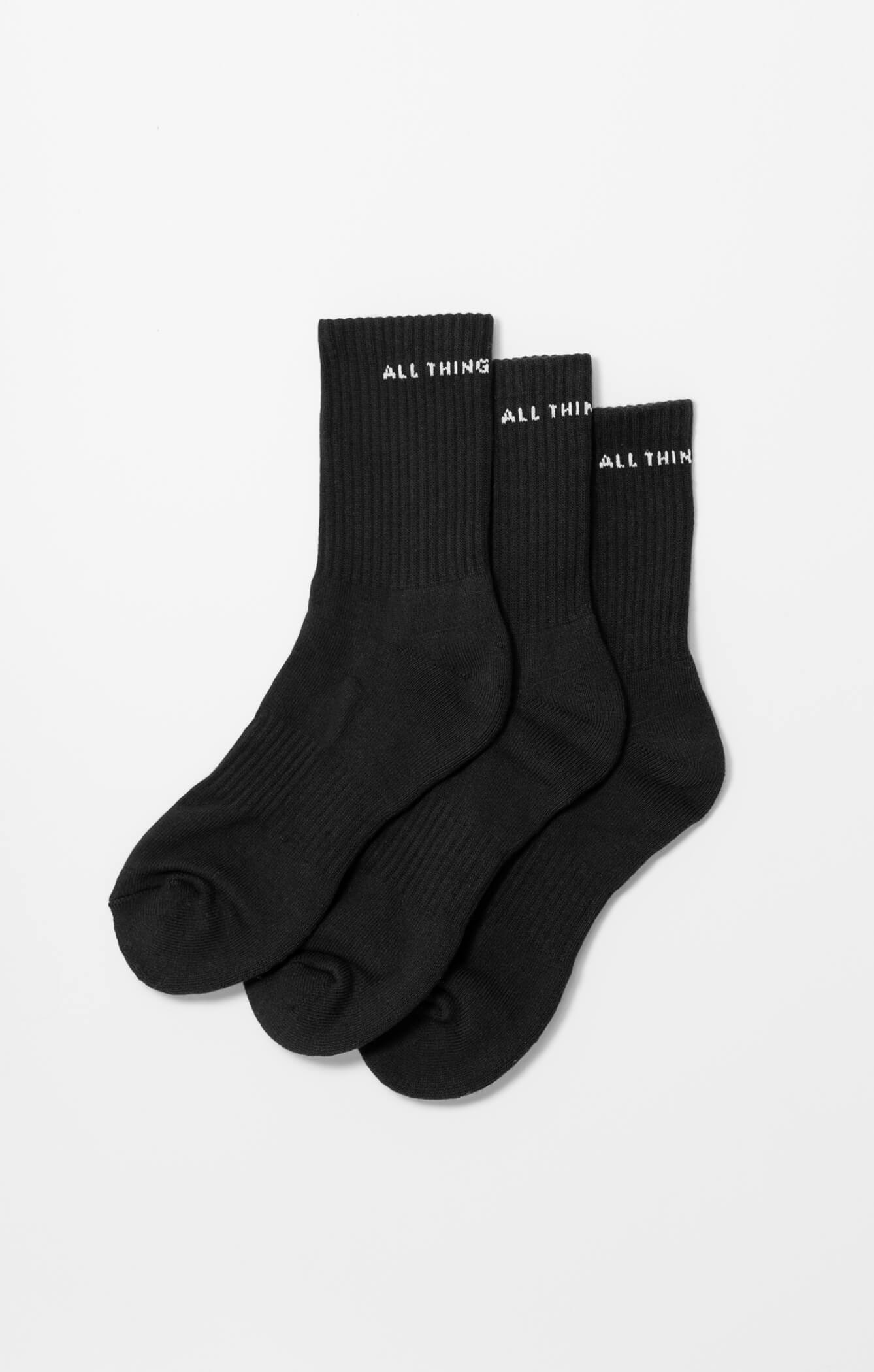 THE A.T.G CREW SOCK 3 PACK - BLACK