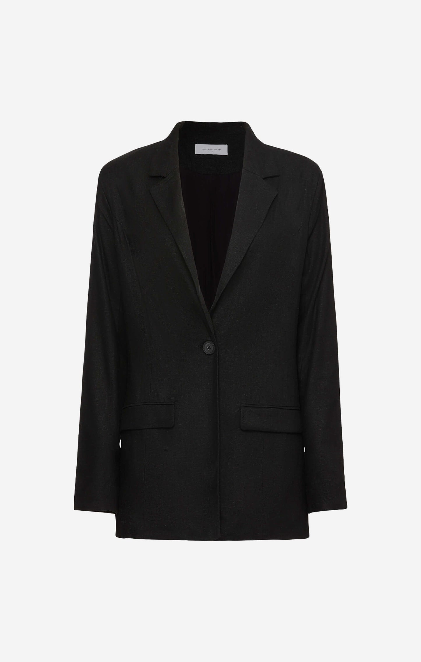 LINEN CLASSIC BLAZER - BLACK