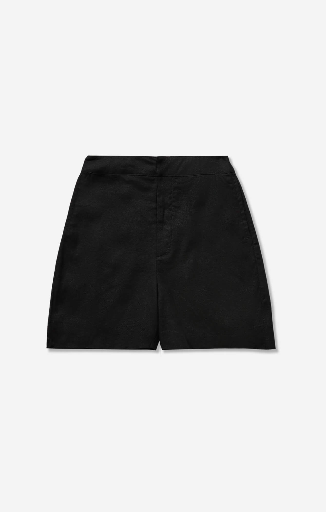 LINEN SHORT - BLACK