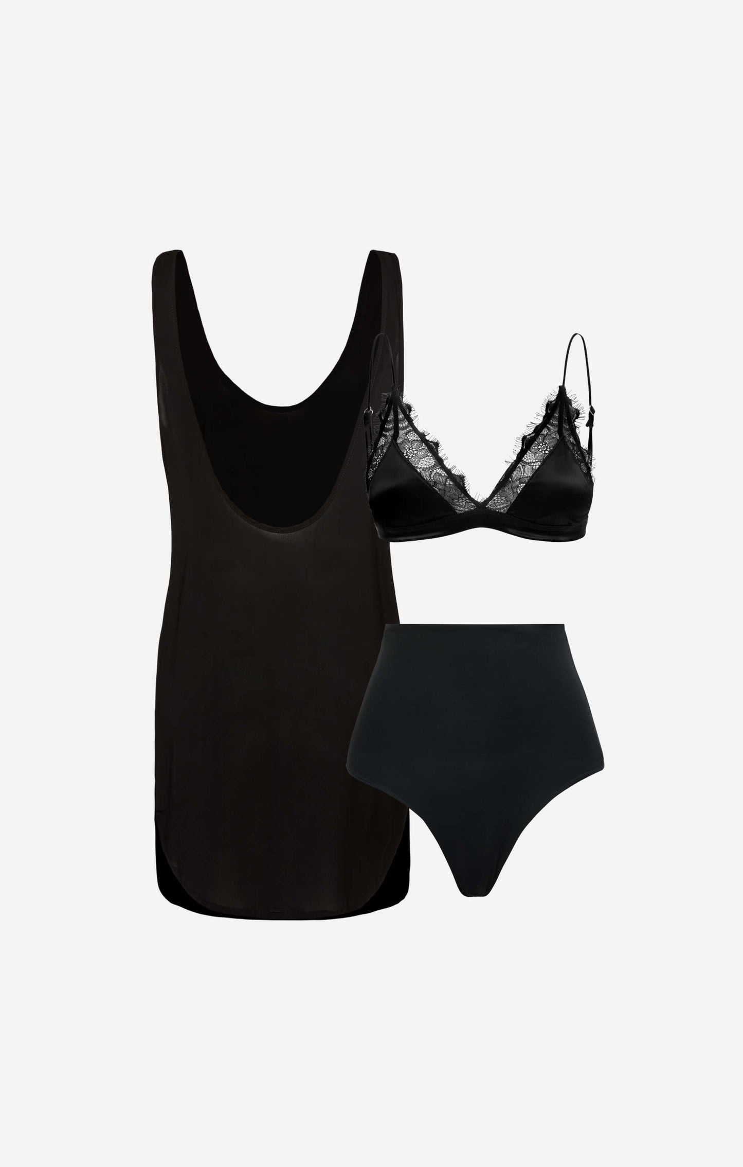 LOW BACK DRESS - BLACK