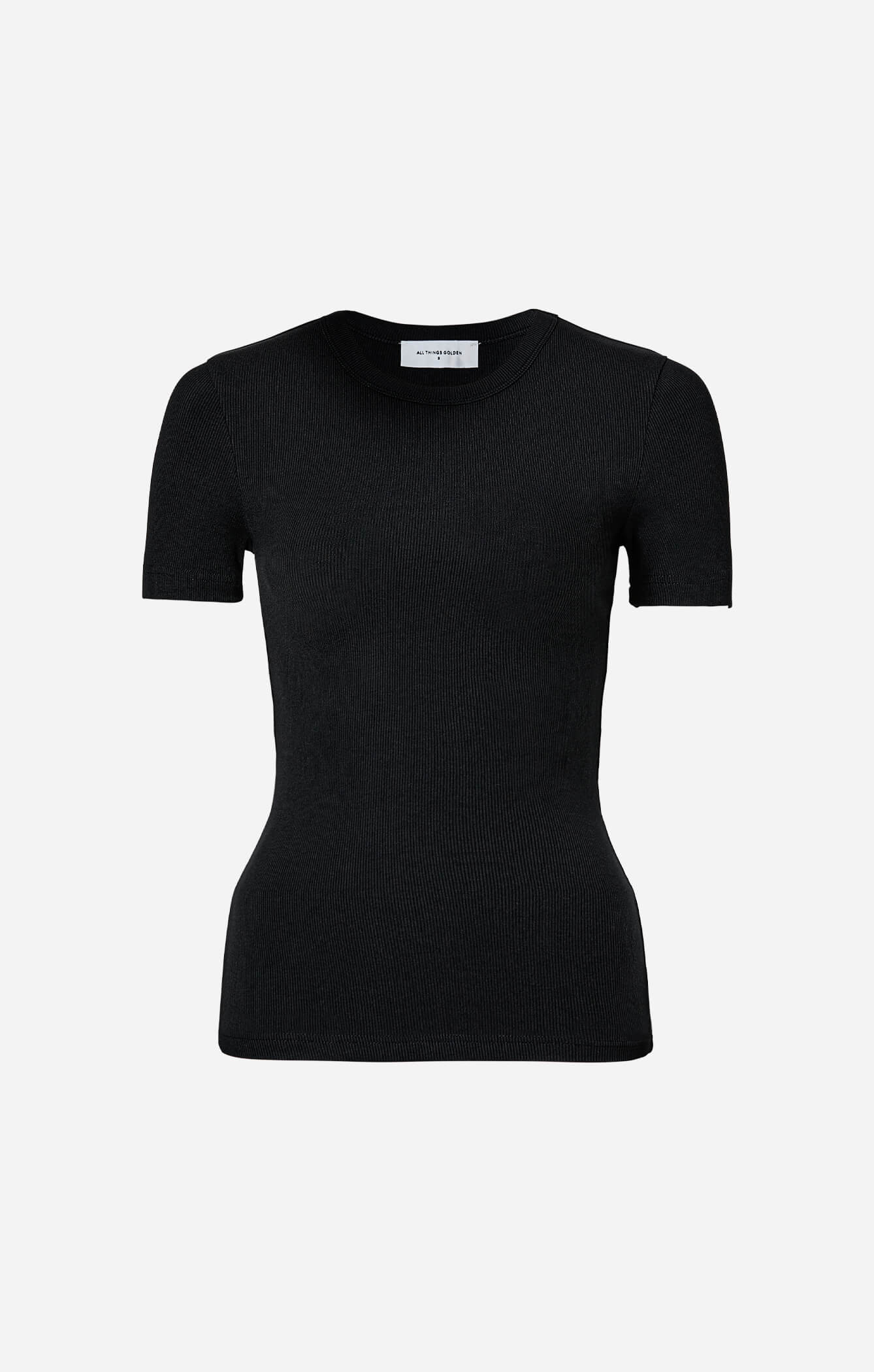 THE LUXE RIB BABY TEE - BLACK