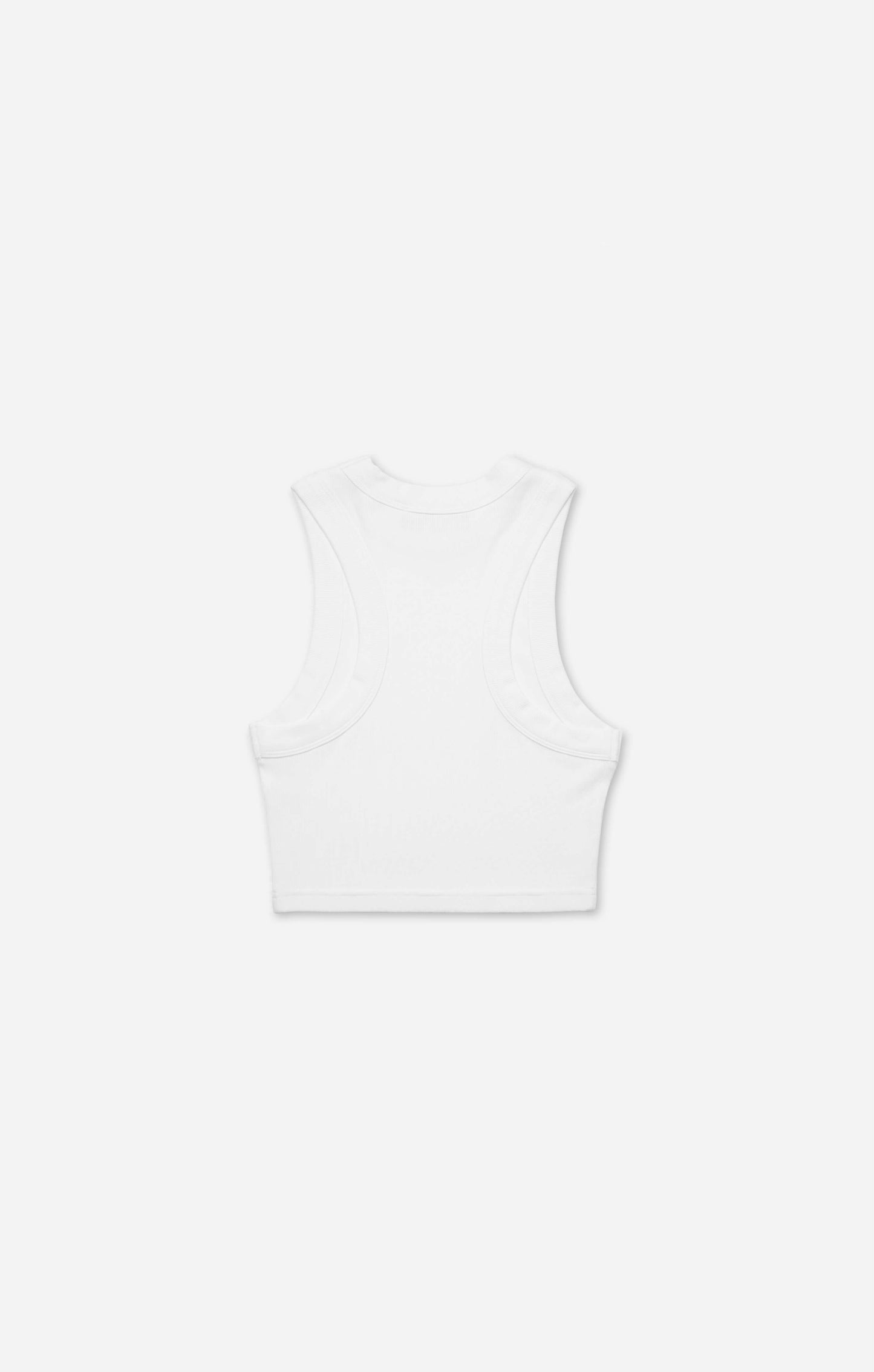 THE LUXE RIB HIGH NECK CROP - WHITE