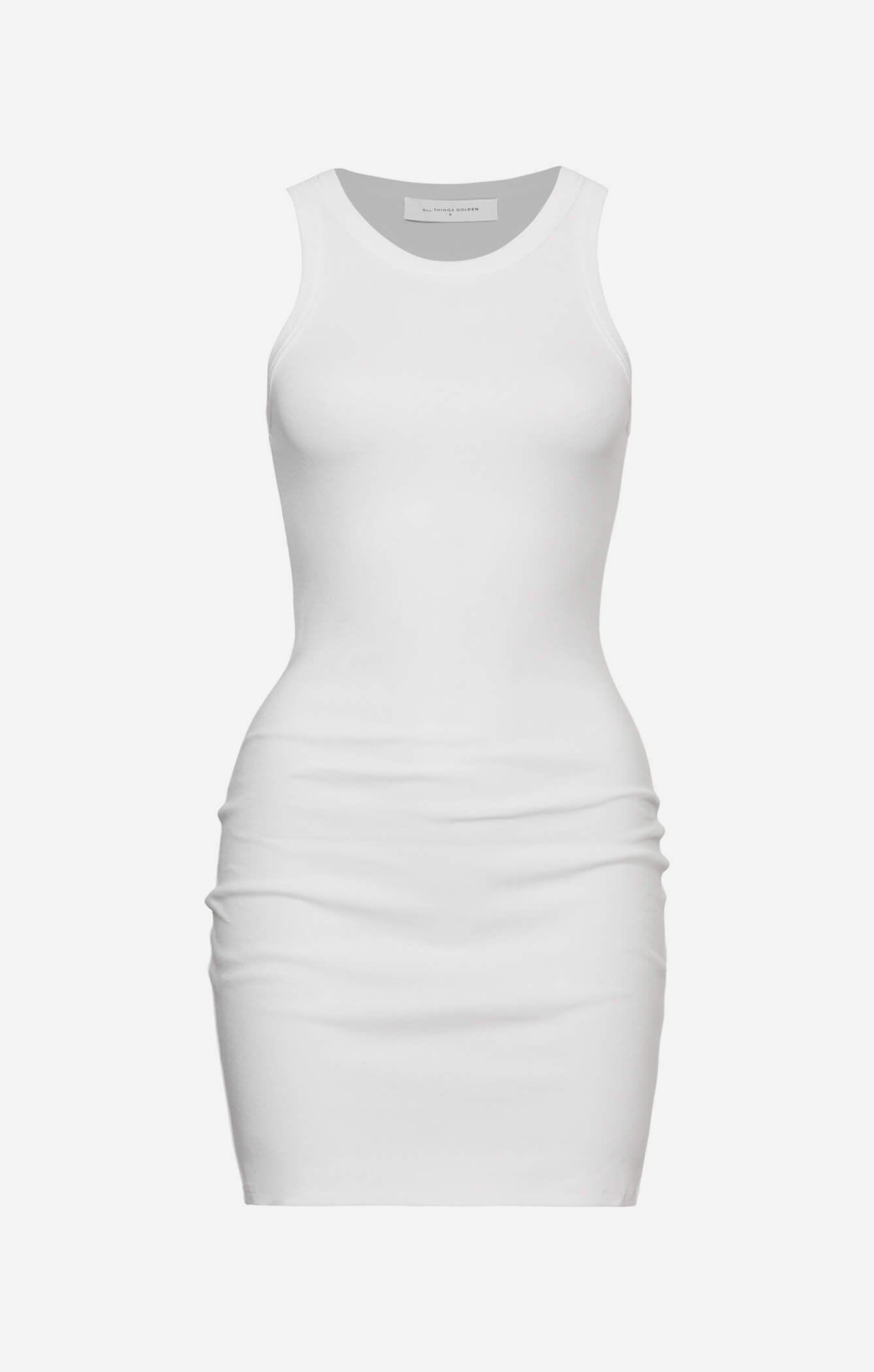 THE RIBBED MUSCLE DRESS - WHITE