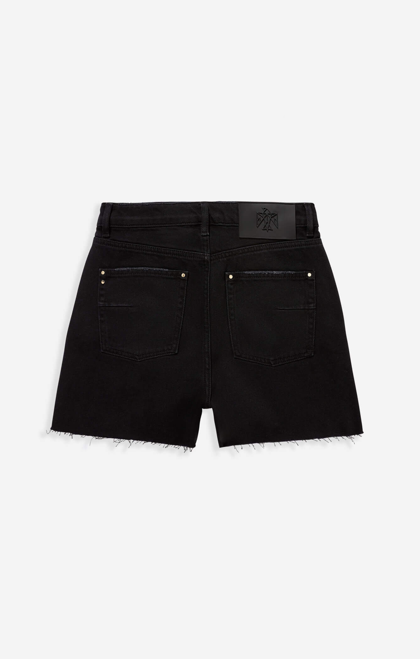 THE HIGH RISE DENIM CUT-OFF SHORT - WASHED BLACK