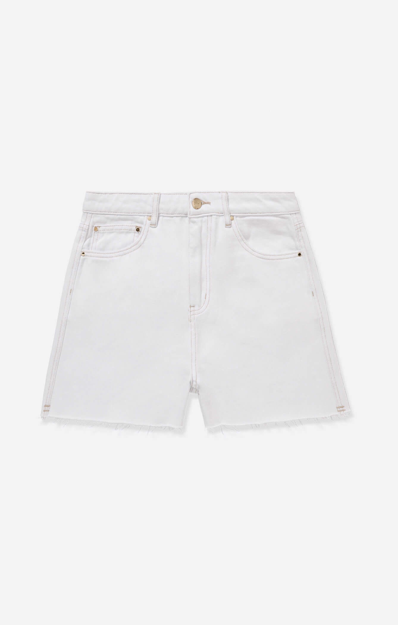 THE HIGH RISE DENIM CUT-OFF SHORT - CRISP WHITE