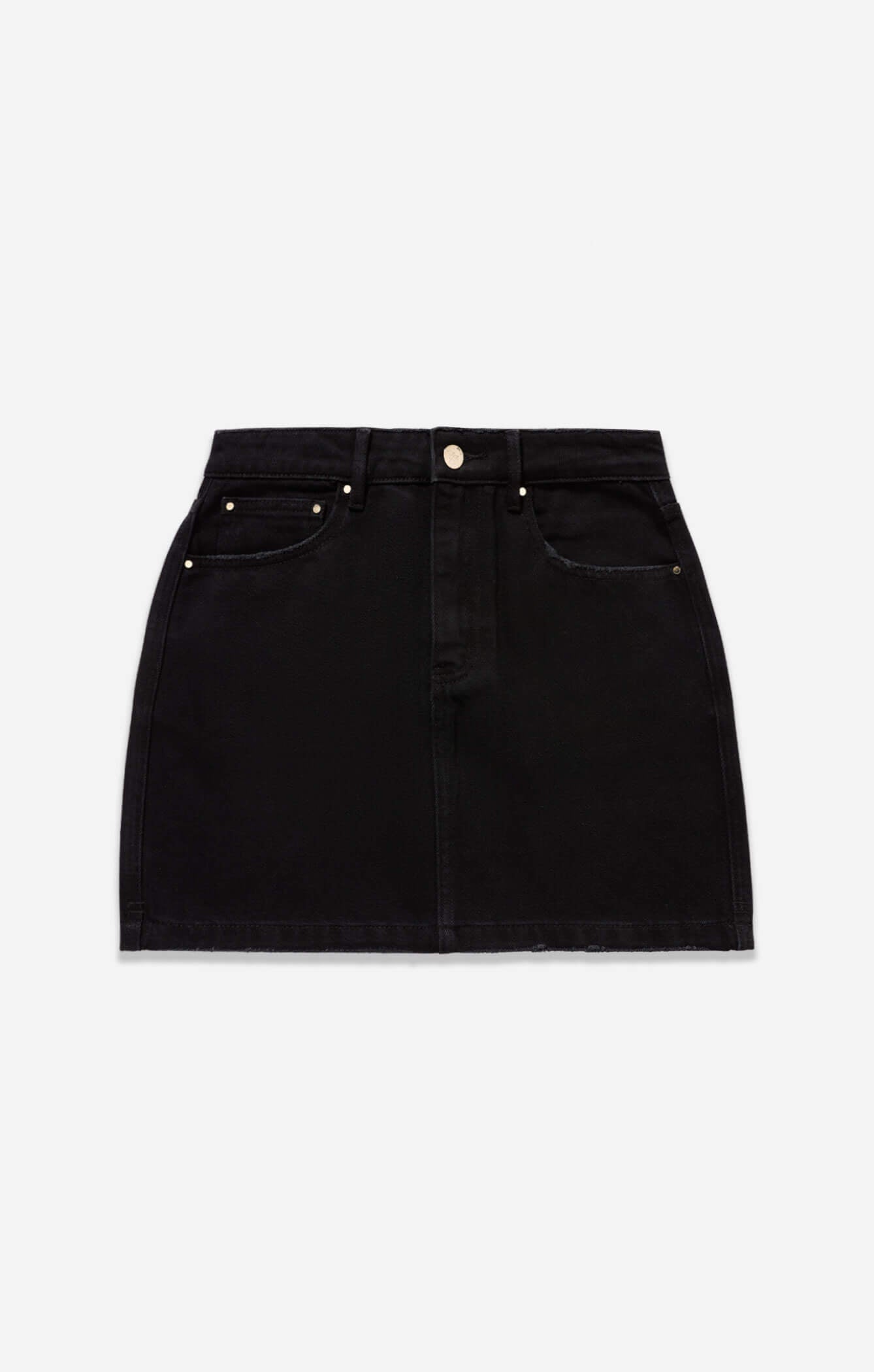 THE HIGH RISE DENIM MINI SKIRT - WASHED BLACK