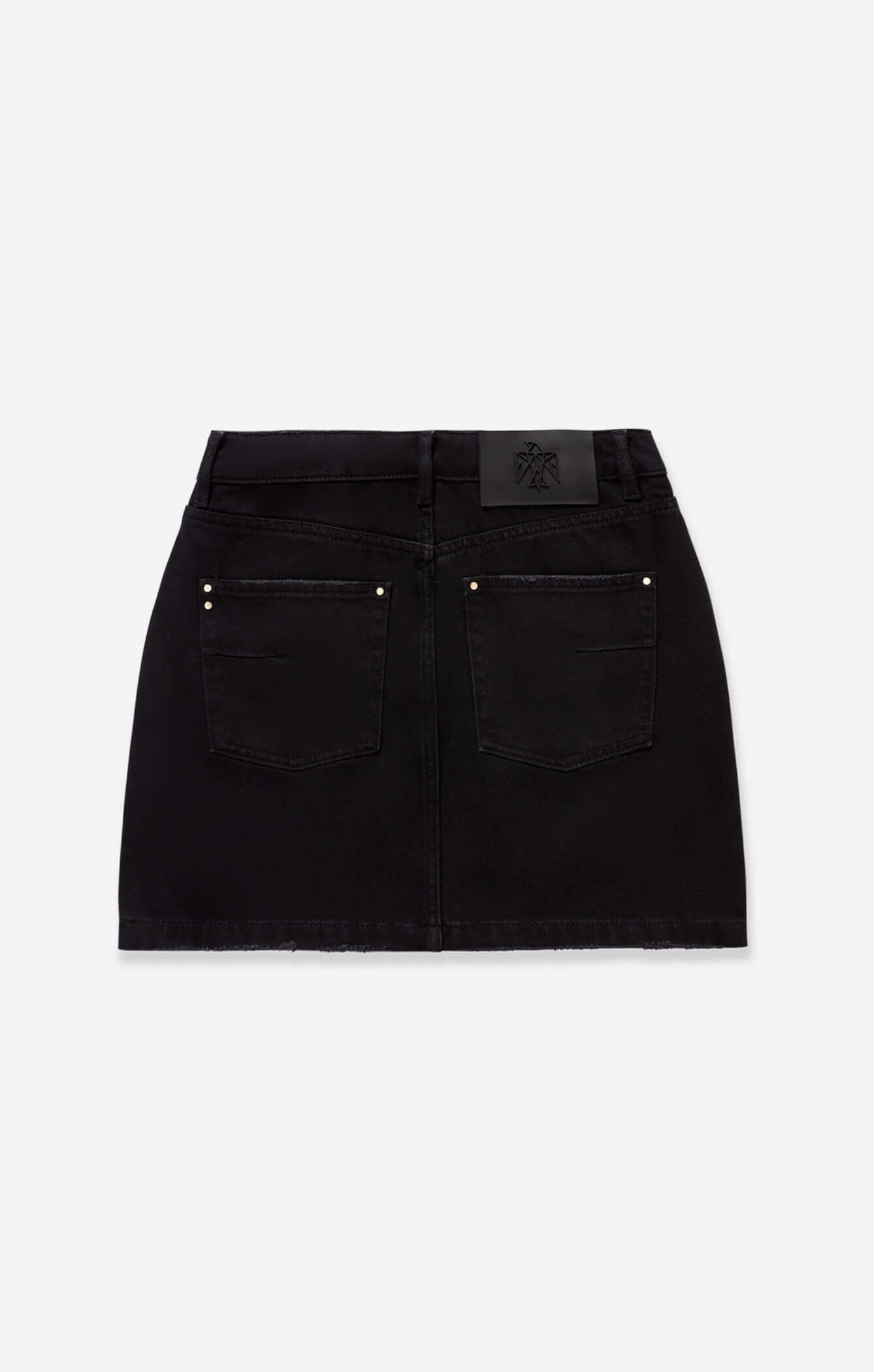 THE HIGH RISE DENIM MINI SKIRT - WASHED BLACK