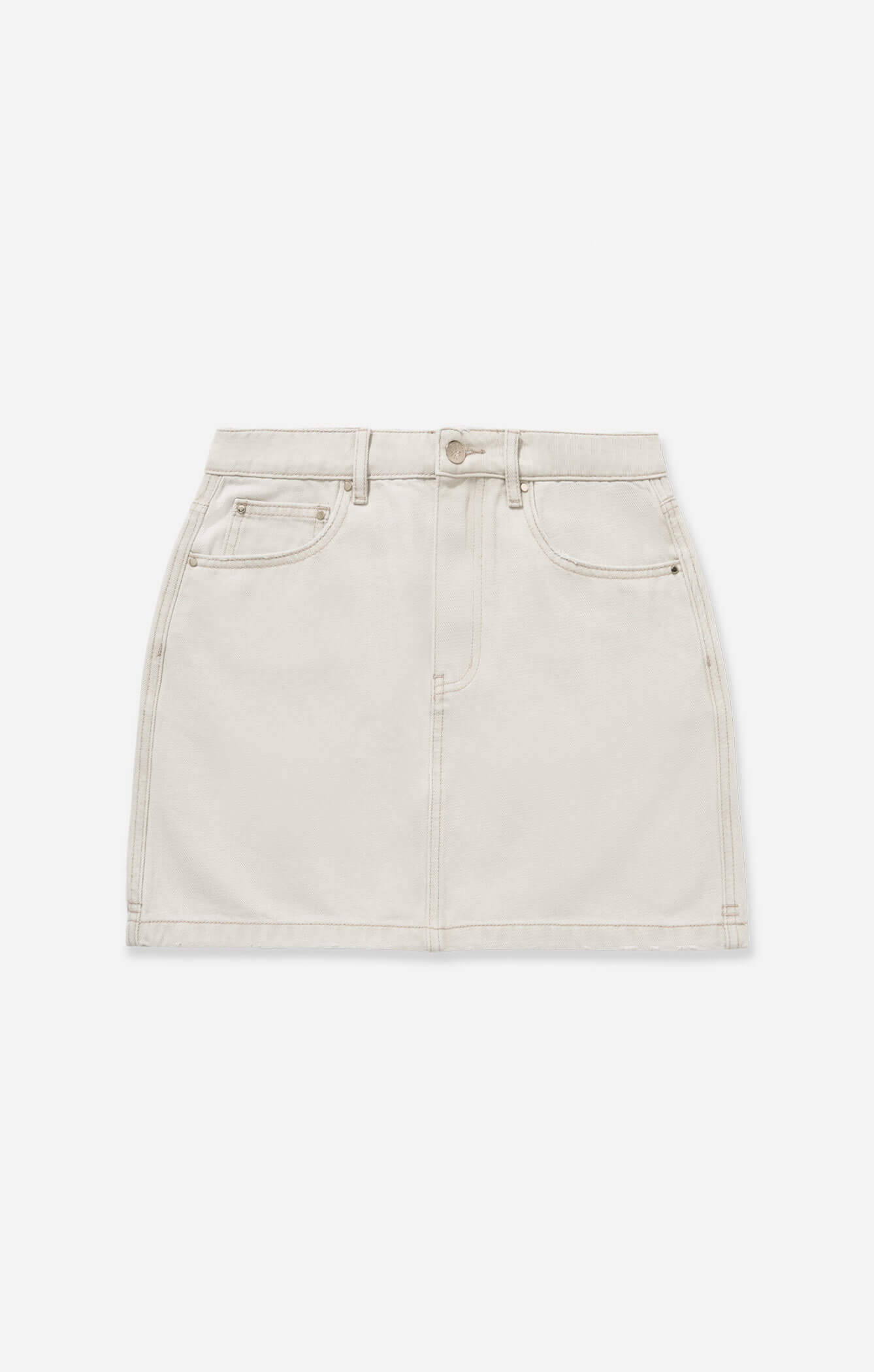 THE HIGH RISE DENIM MINI SKIRT - WASHED STONE