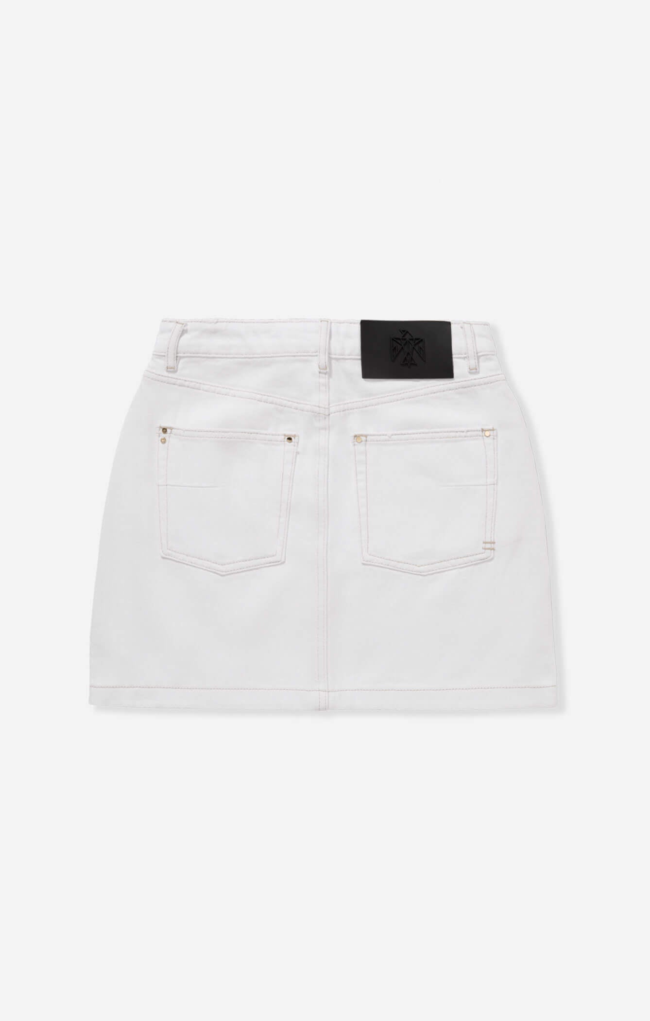 THE HIGH RISE DENIM MINI SKIRT - CRISP WHITE
