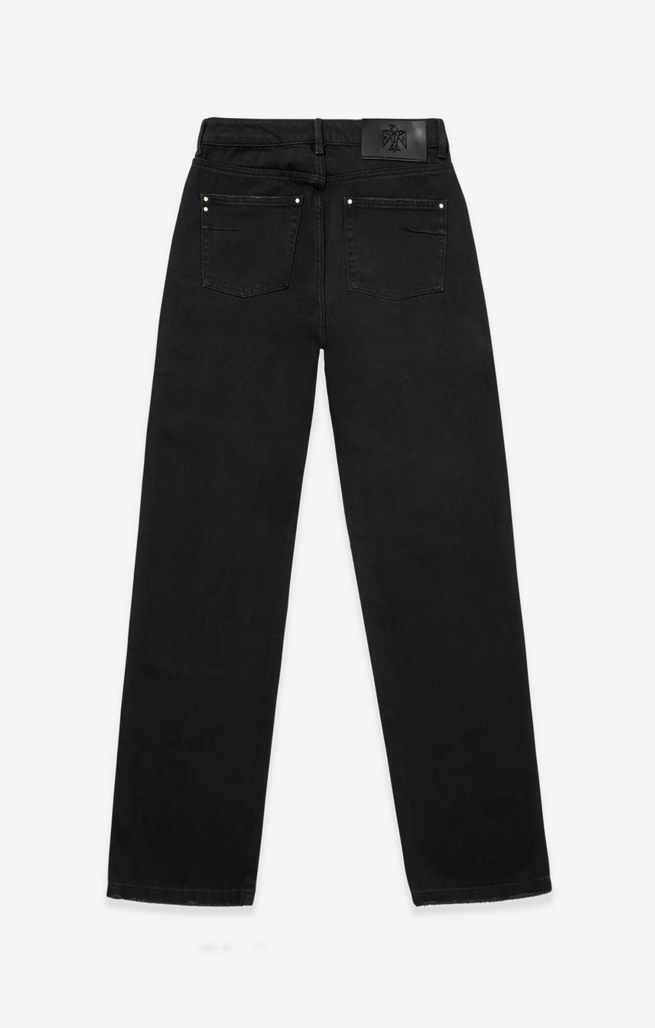 THE HIGH RISE DENIM STRAIGHT LEG JEAN - WASHED BLACK