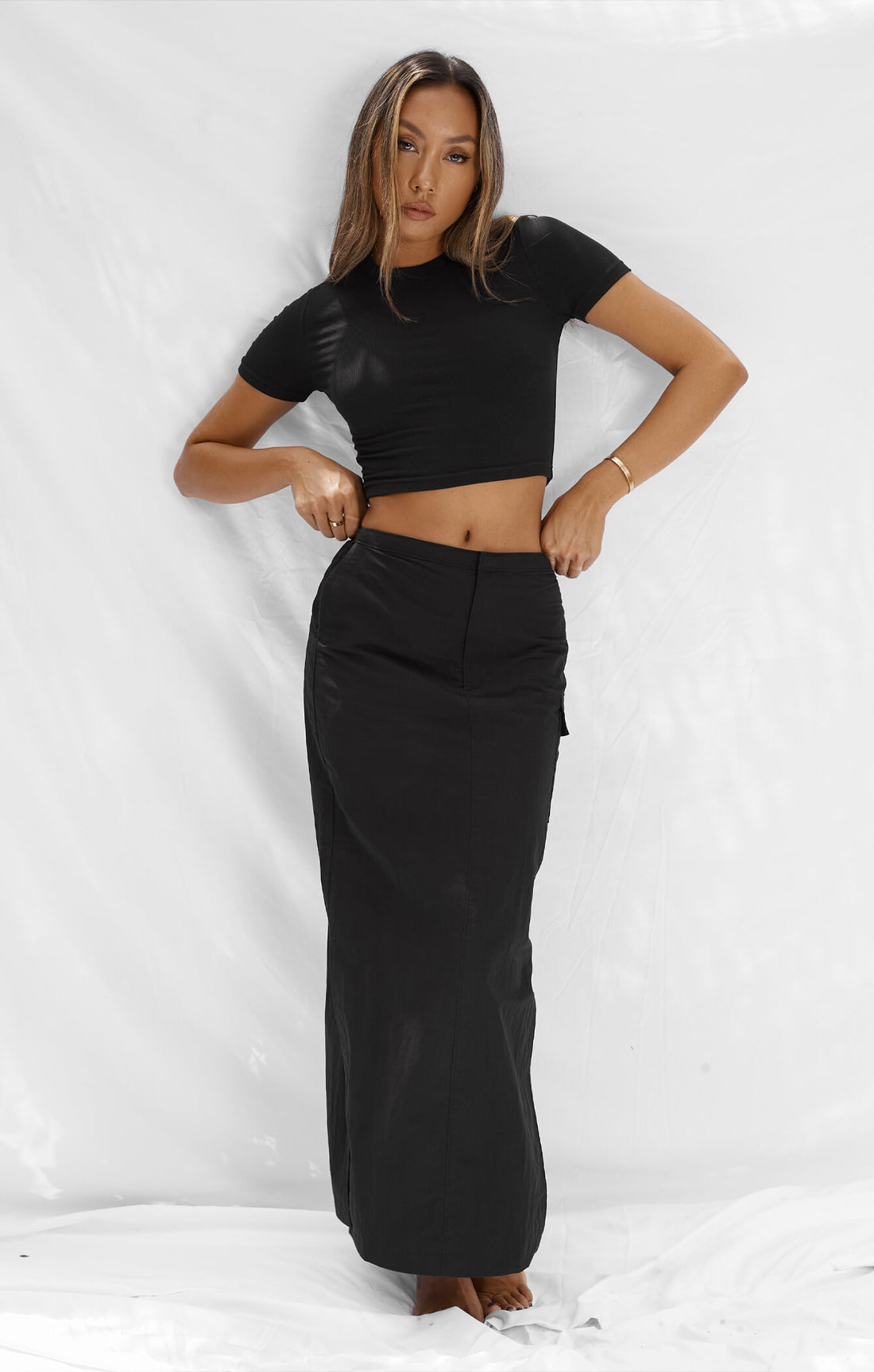 THE CARGO MAXI SKIRT - BLACK