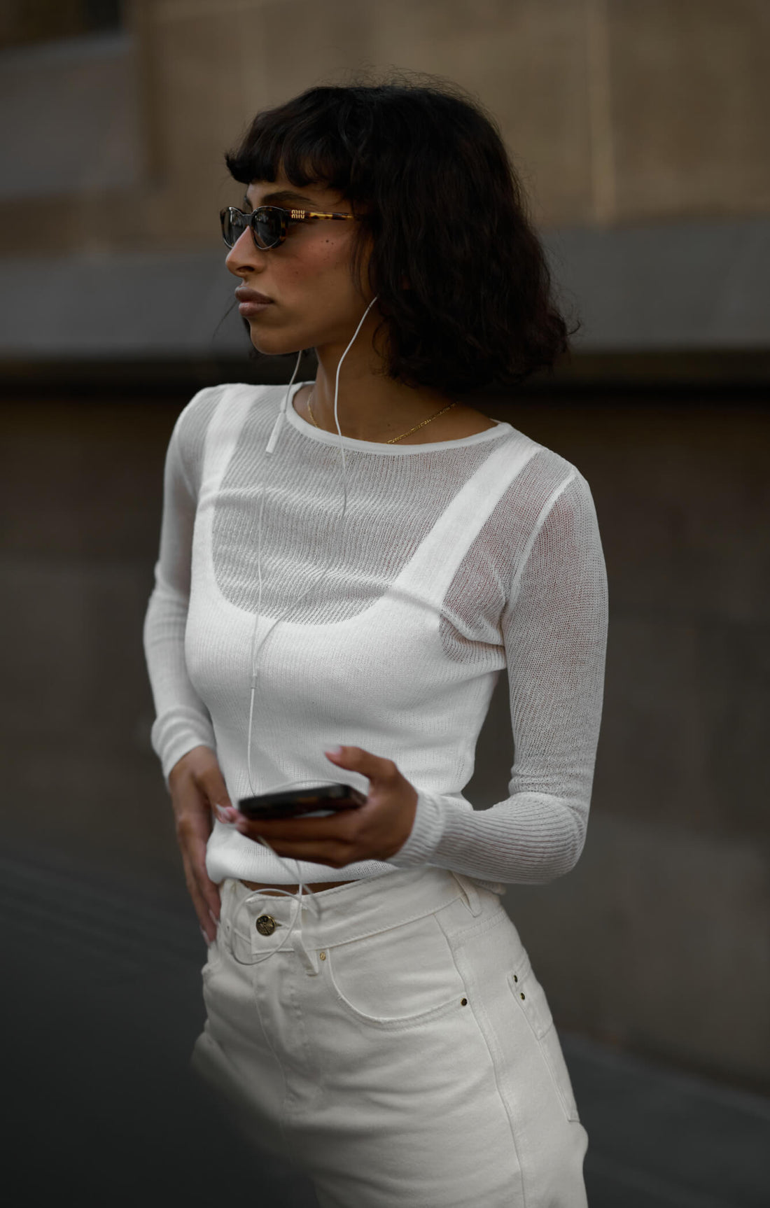 THE KNITTED LONG SLEEVE - WHITE