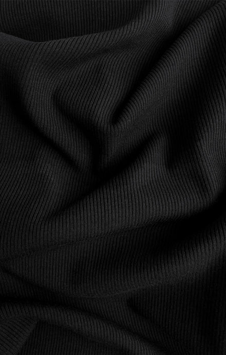 THE LUXE RIB HIGH NECK TANK - BLACK