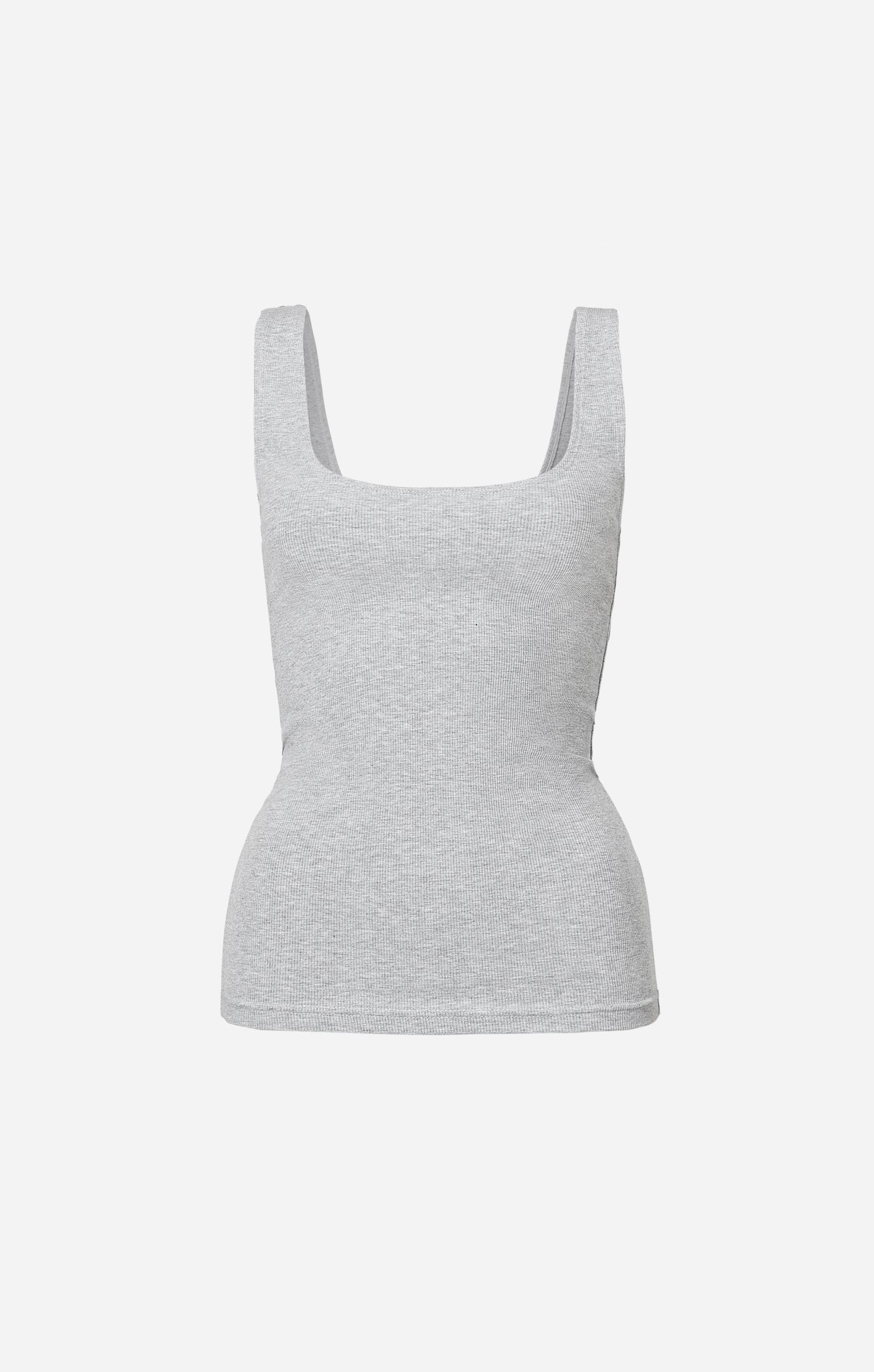 THE LUXE RIB TANK - MID GREY