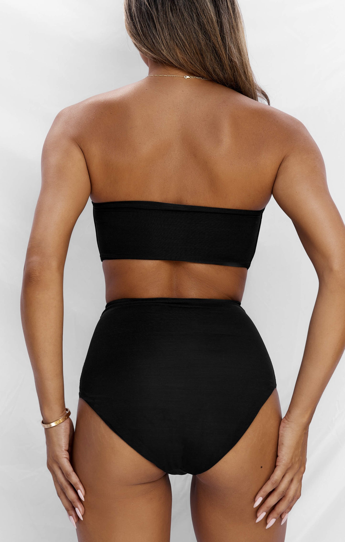 THE BONED BANDEAU - BLACK MESH