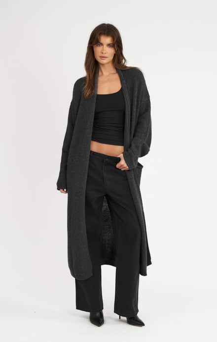 THE CARDIGAN COAT - CHARCOAL
