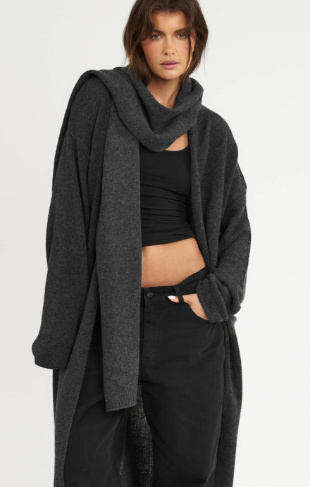 THE CARDIGAN COAT - CHARCOAL