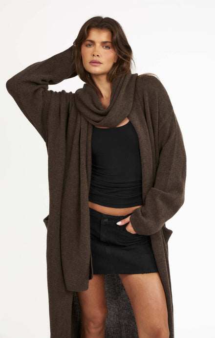 THE CARDIGAN COAT - ESPRESSO MARLE