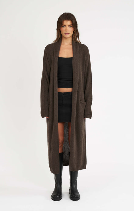THE CARDIGAN COAT - ESPRESSO MARLE