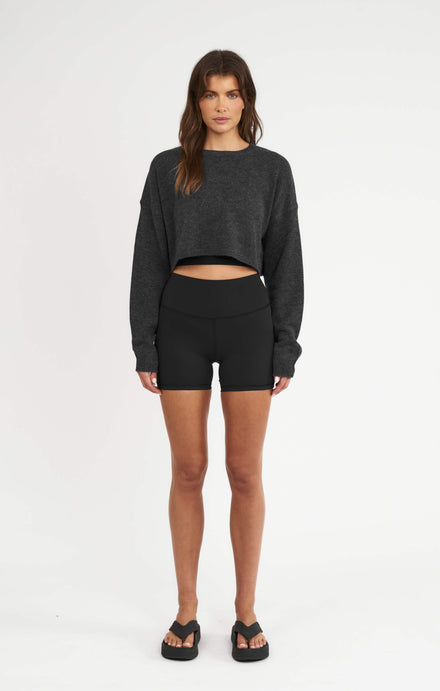 THE CROPPED UNIVERSAL KNIT 2.0 - CHARCOAL