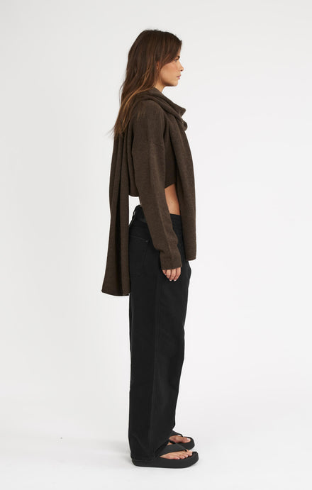 THE CROPPED UNIVERSAL KNIT 2.0 - ESPRESSO MARLE