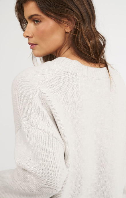 THE DEEP V-NECK JUMPER - BONE