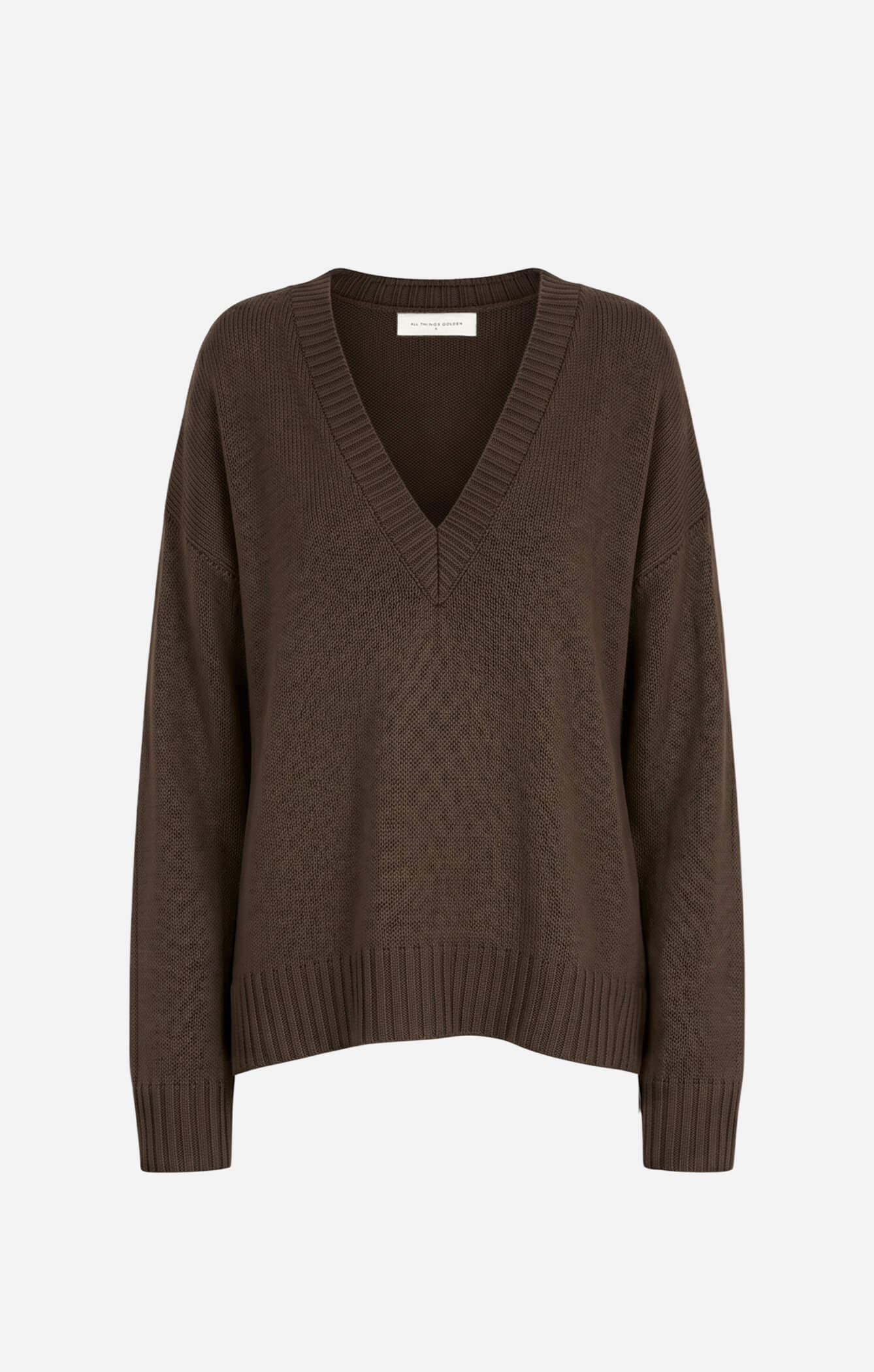 THE DEEP V-NECK JUMPER - ESPRESSO MARLE