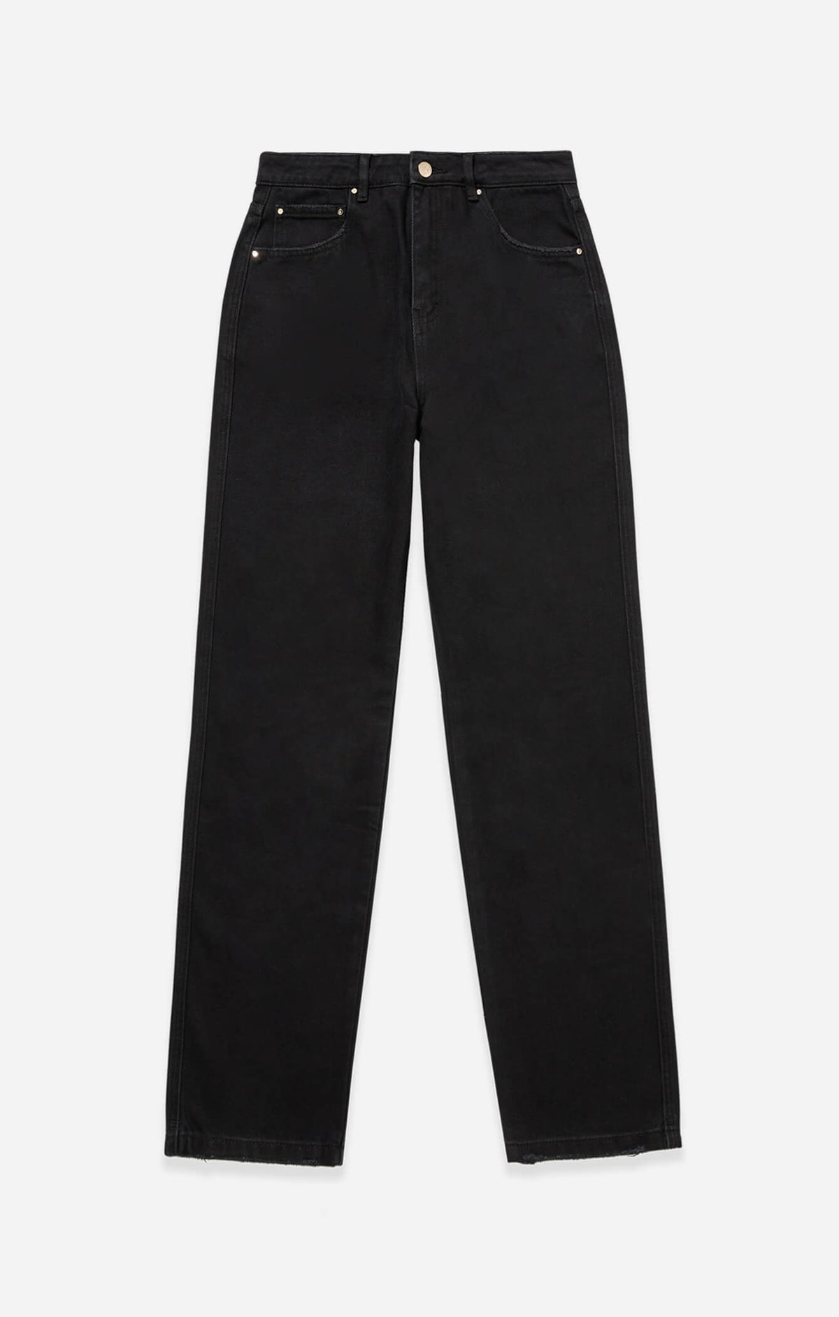 THE HIGH RISE STRAIGHT LEG JEAN - WASHED BLACK