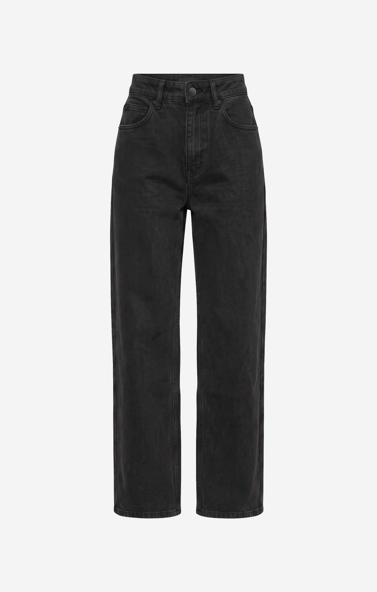 THE HIGH RISE STRAIGHT LEG JEAN - WASHED BLACK