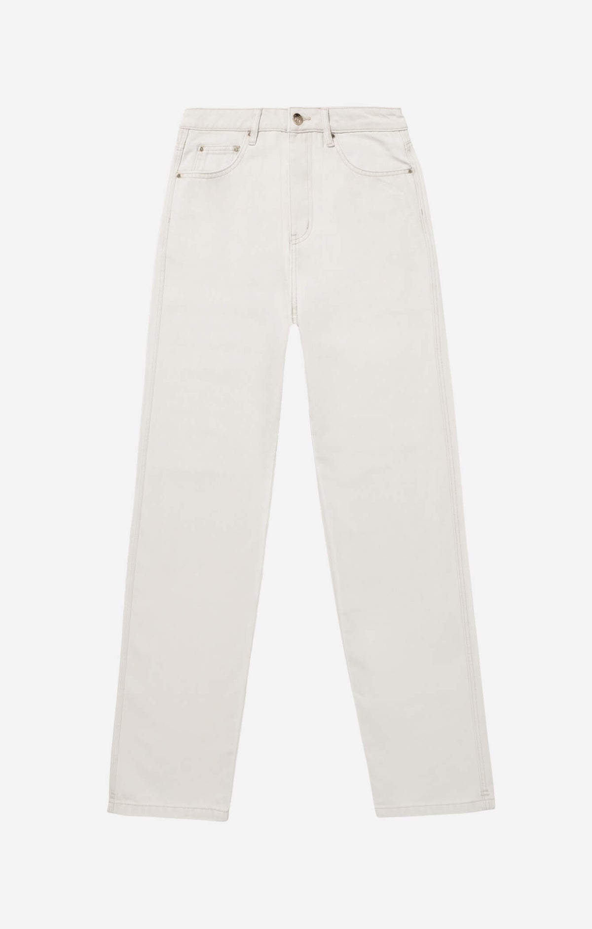 THE HIGH RISE STRAIGHT LEG JEAN - CHALK