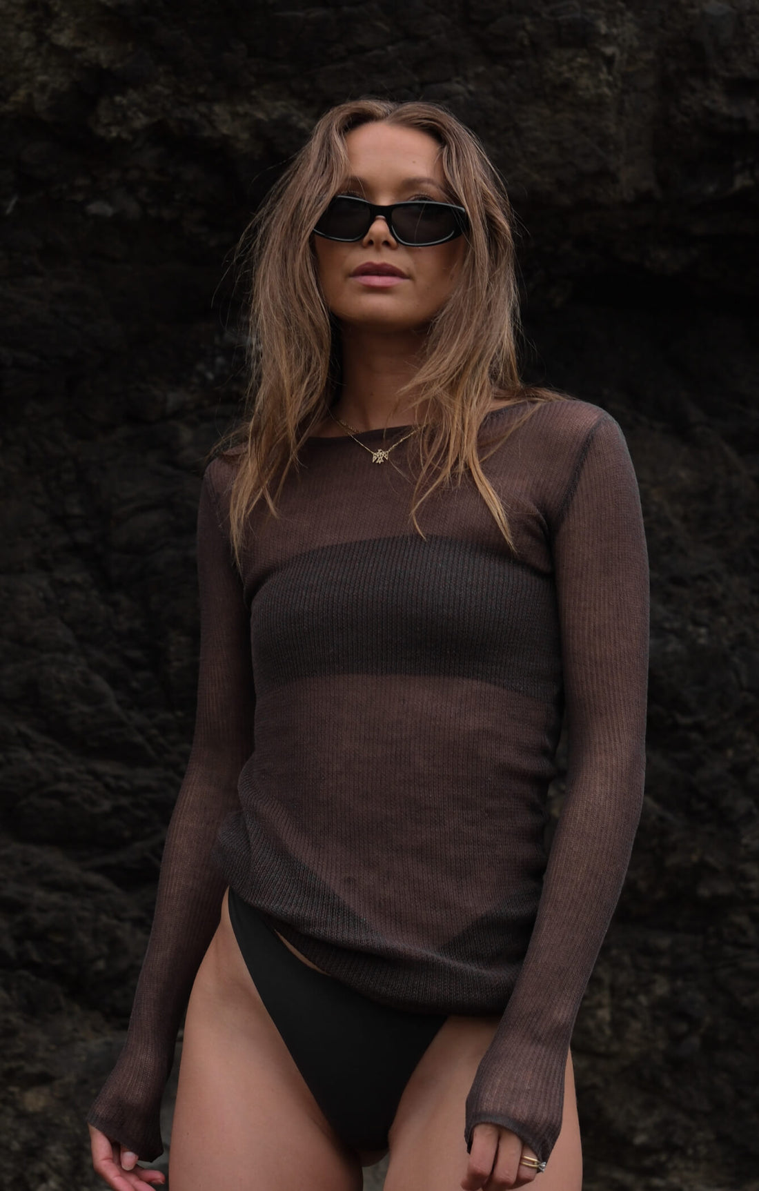 THE KNITTED LONG SLEEVE - ESPRESSO