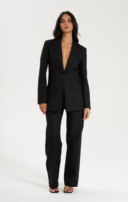 THE LINEN CLASSIC BLAZER - BLACK