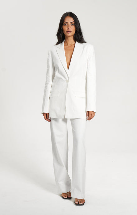 THE LINEN CLASSIC BLAZER - WHITE