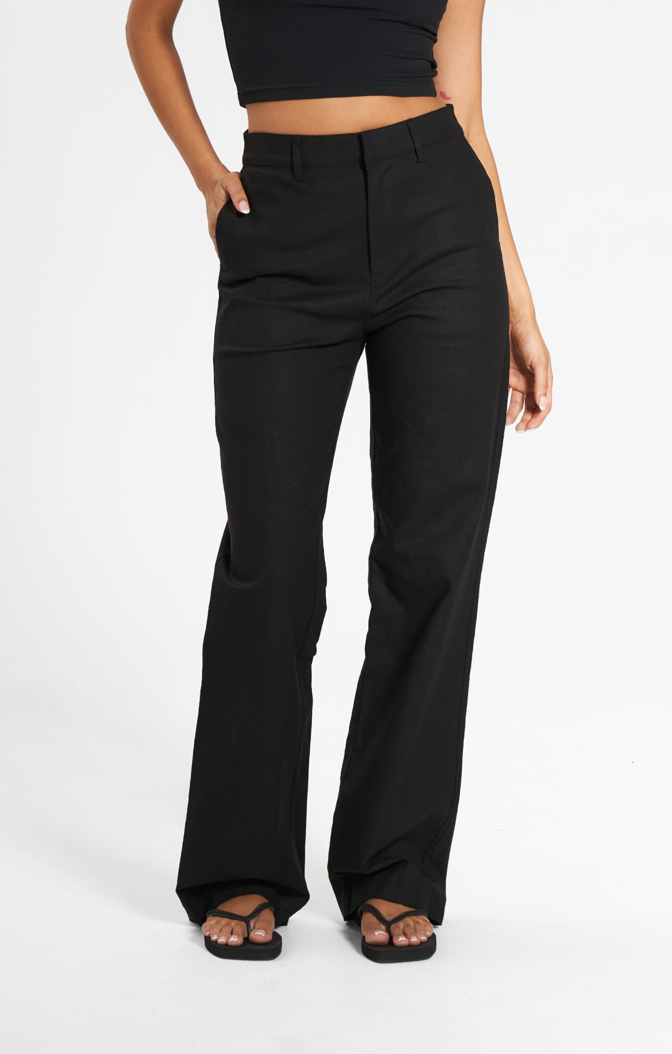 THE LINEN CLASSIC PANT - BLACK