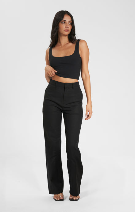 THE LINEN CLASSIC PANT - BLACK