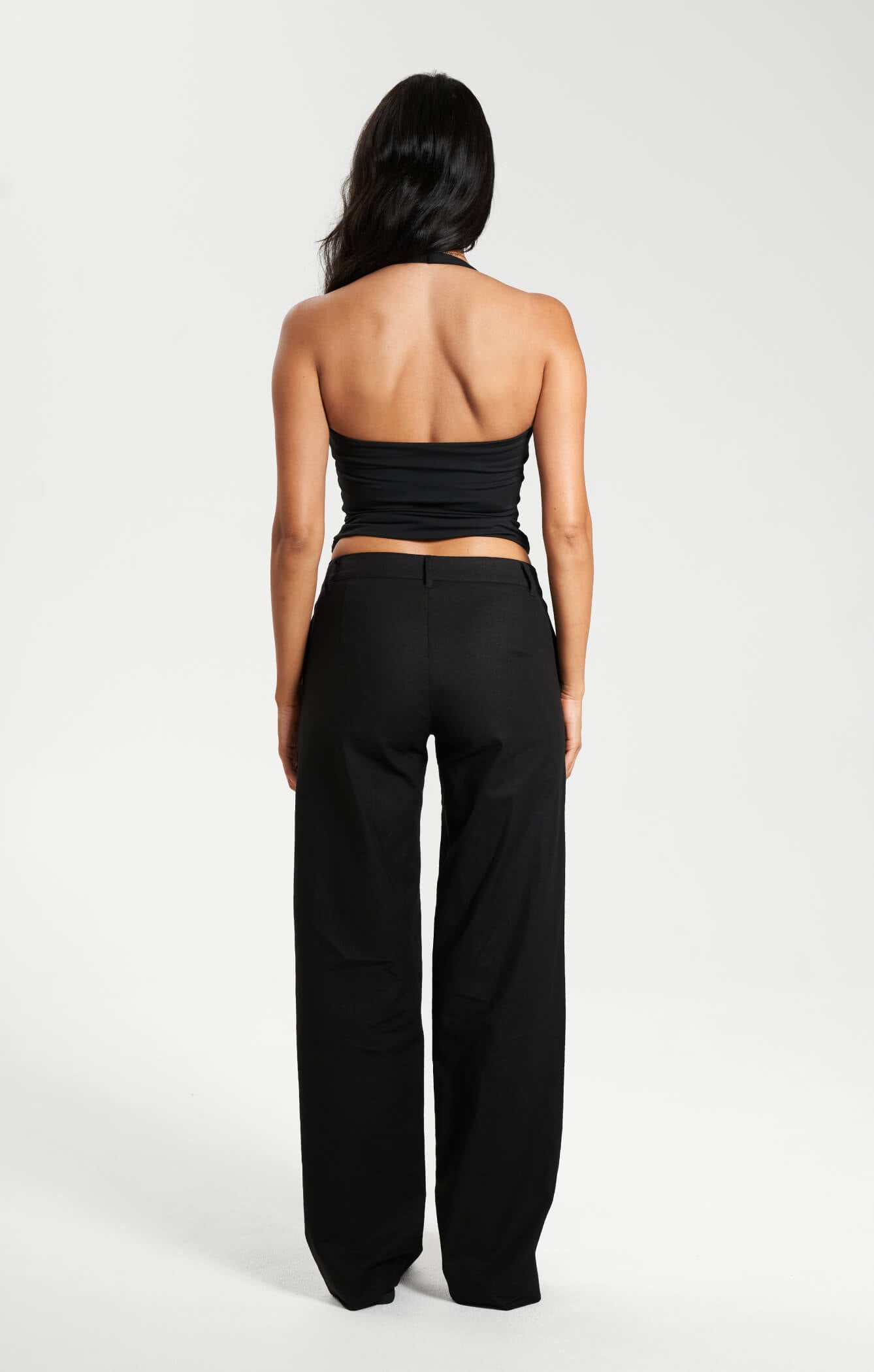 THE LINEN LOW RISE PANT - BLACK All Things Golden THE LINEN LOW RISE PANT - BLACK All Things Golden