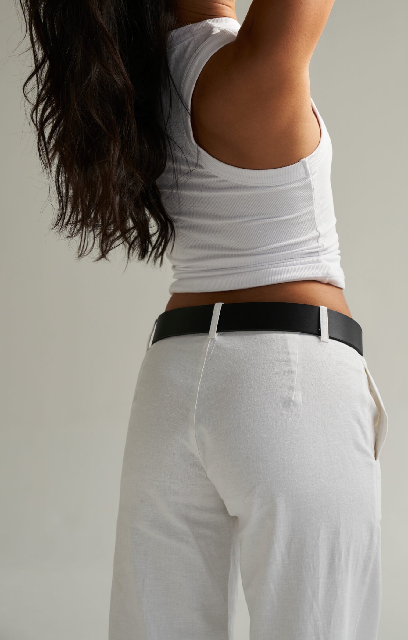 THE LINEN LOW RISE PANT - WHITE