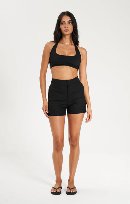 THE LINEN SHORT - BLACK