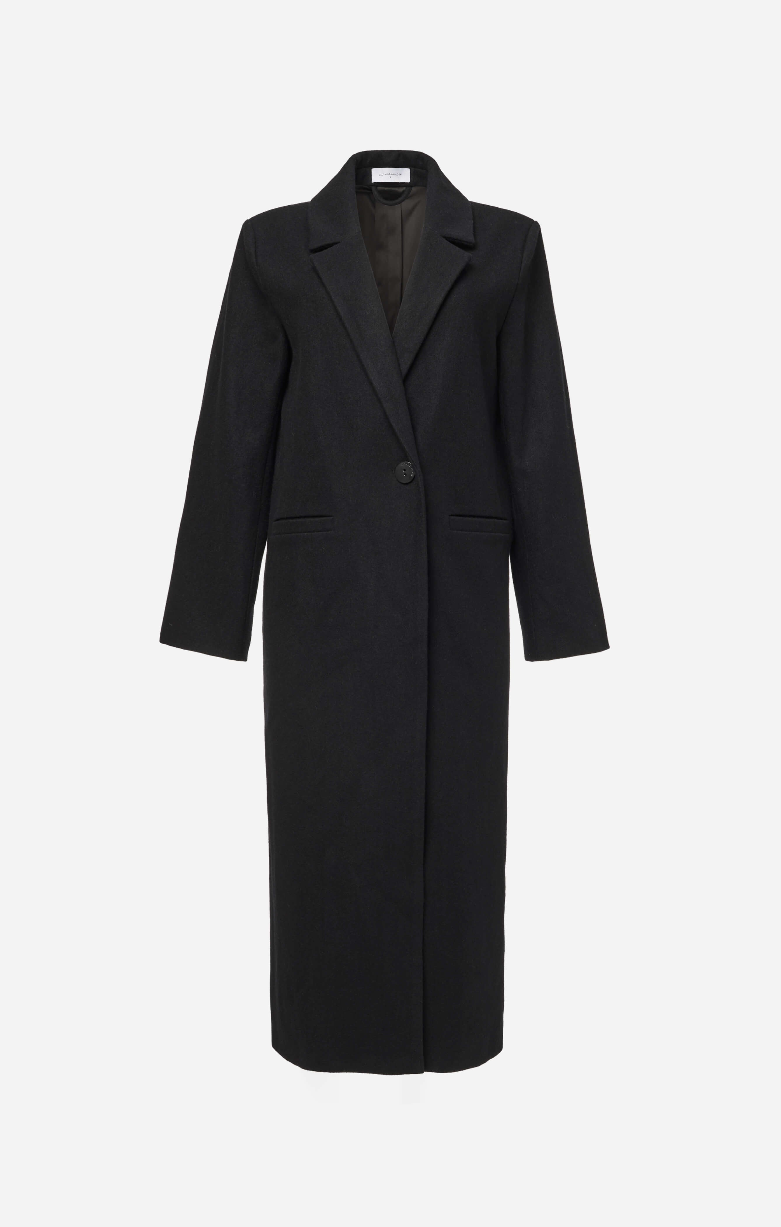 THE LONGLINE CLASSIC COAT - BLACK – All Things Golden