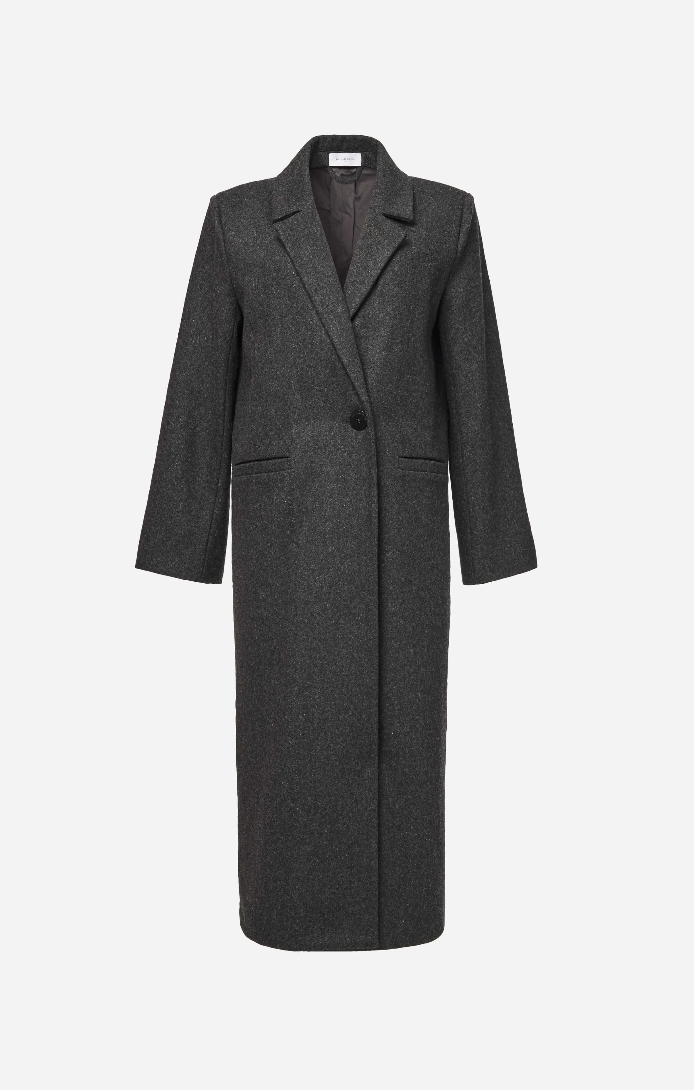 THE LONGLINE CLASSIC COAT - CHARCOAL – All Things Golden