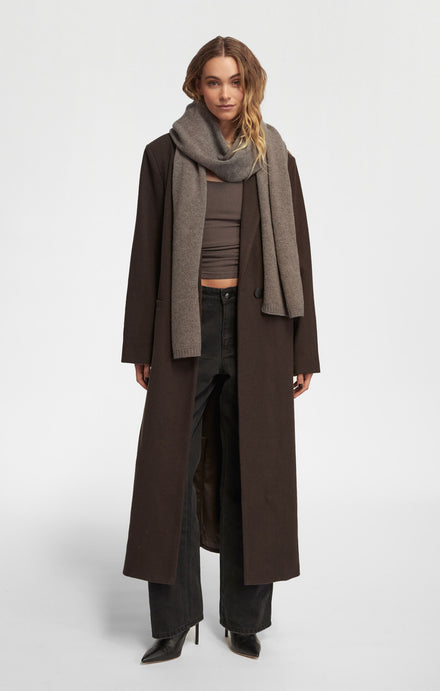 THE LONGLINE CLASSIC COAT - ESPRESSO